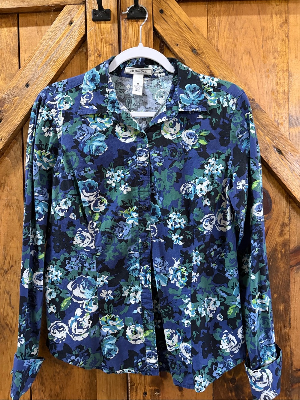 G.H. Bass & Co. Navy Floral Button-Front Blazer Jacket